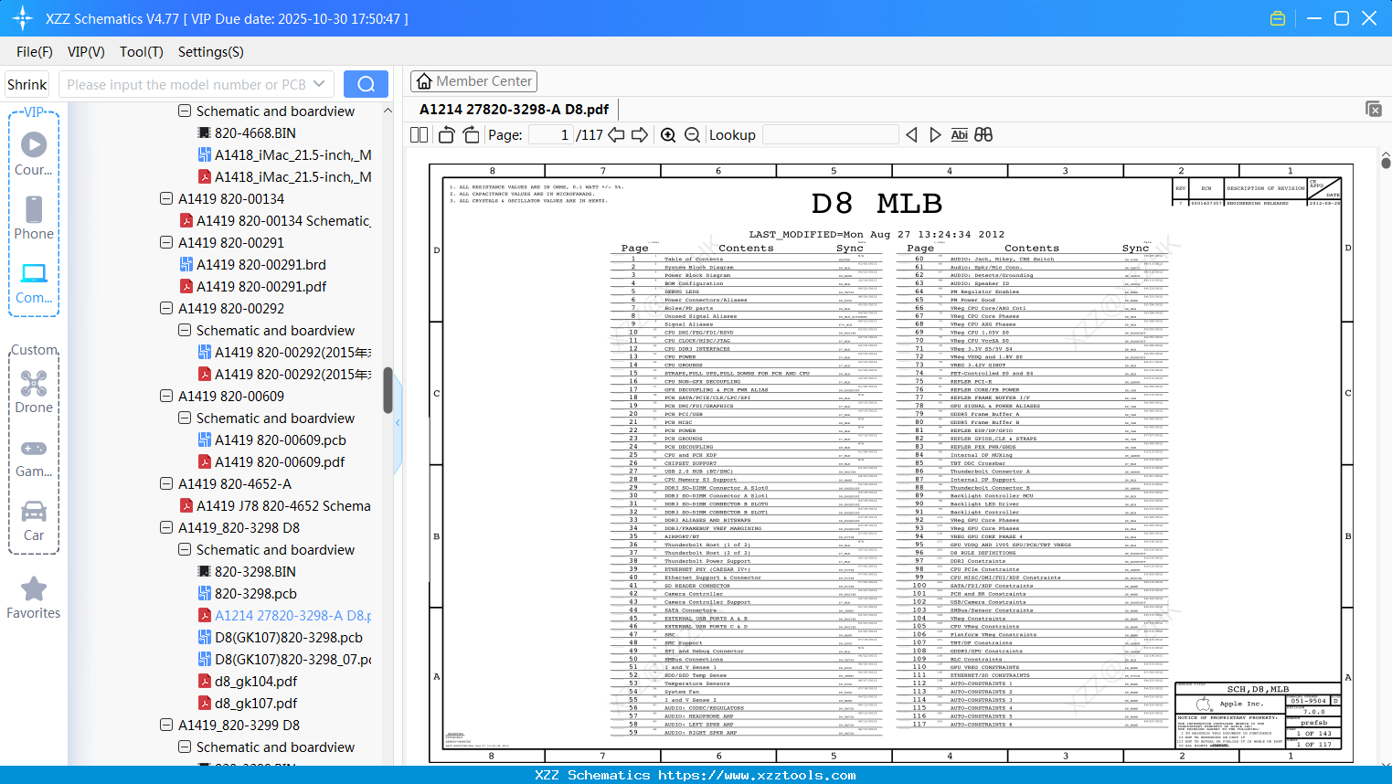 Laptop Apple A1214 27820-3298-A D8